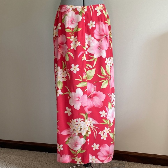 Maxi Silk Skirt Talbots Women's Size 8 Faux Wrap Floral Print - Pre-Owned - Picture 4 of 8